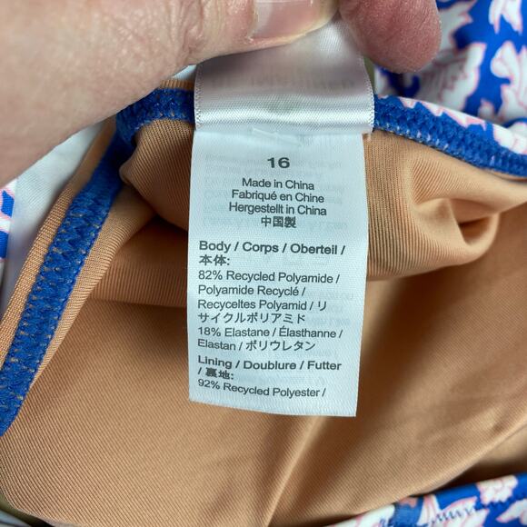 J. Crew x SZ Blockprints Ruched One Shoulder Swimsuit in Nila Print Sz.16 NWT - Picture 14 of 15